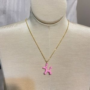 NEVER WORN pink balloon dog necklace